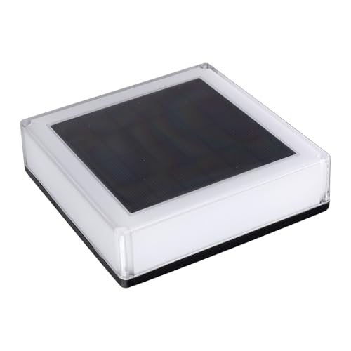 NINMORTH Lampadaire solaire pour terrasse, clôture et jardin – Étanchéité IP68, 64 LED, 3 couleurs commutables (chaud/blanc froid, jaune), batterie 2000 mAh