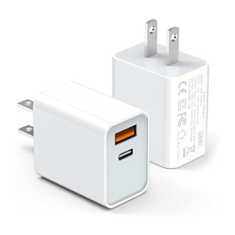 USB C Dual Port Wall Charger Block 20W, 2-Pack Cover