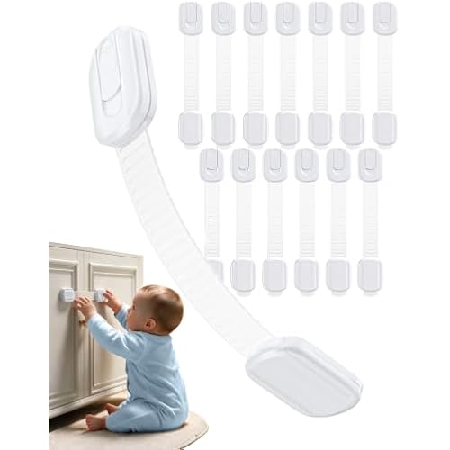 Niunuerga Cabinet Locks Baby Proofing - 14 Pack Child Safety Latches White