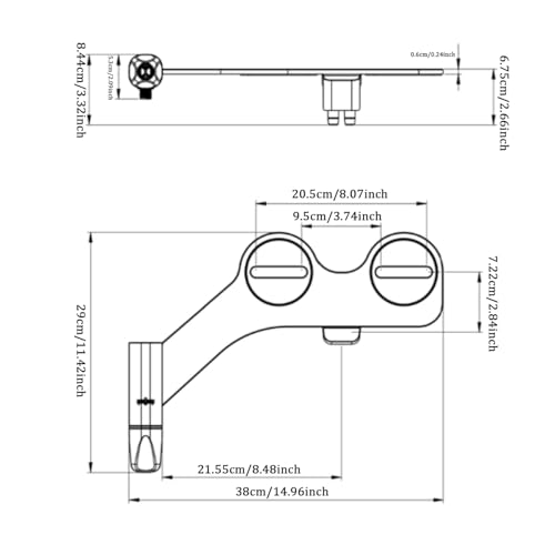 Bidet pour toilette à pression réglable et double buse pour WC - 5