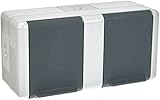 Schalterprogramm Jung 8220-1W Schuko-Steckdose 2-fach, Schwarz, Weiß