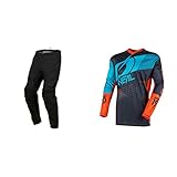 O'NEAL | Motocross Hose | Enduro | außergewöhnliche Bewegungsfreiheit | Gummi-Schutzpolster für mehr Schutz Erwachsene | Schwarz | Größe 34 & Herren E001-224 Motocross Trikot, Grau/Orange/Blau, L EU