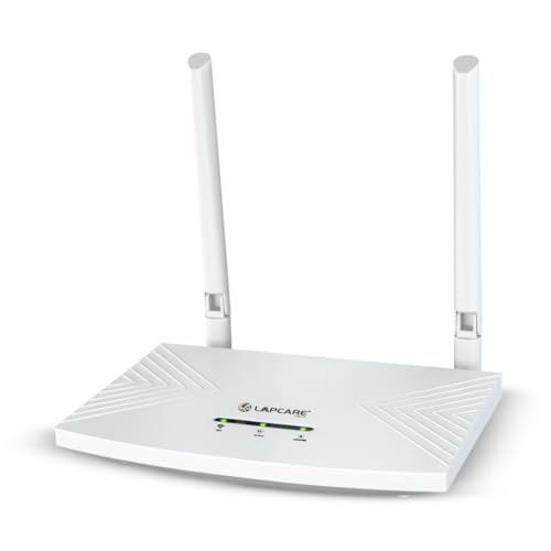 LAPCARE 4G SIM Router with Wi-Fi 6 | Dual Connectivity (SIM + WAN) | Nano SIM Support | MU-MIMO | Beamforming | IPv6 Ready | High Speed 2.4GHz WiFi | Plug & Play for Home & Office