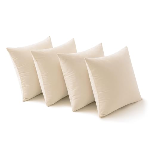 MIULEE Samt Kissenbezug 40x40 cm Kissenhülle Cremeweiß 4er Set Sofakissen Samtkissen Dekorative Dekokissen Couchkissen Zierkissen Bezug Sofakissenbezug für Wohnzimmer Schlafzimmer Büro