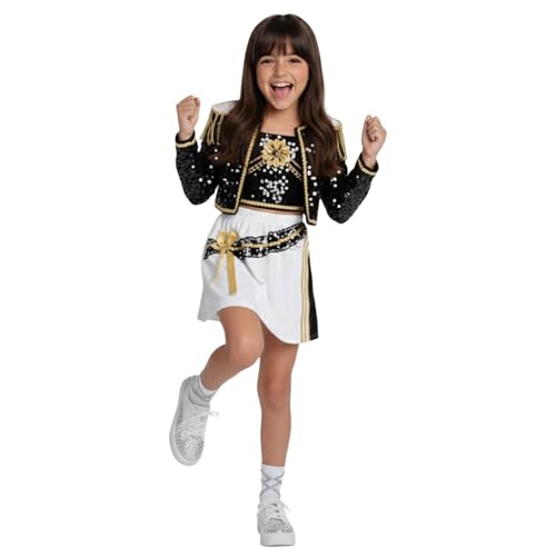 Disfraces de Demonio - Conjunto de bordado de cantante pop, cosplay de anime para niñas y niños, conjunto de ropa de baile para Halloween, trajes a juego (A, 130)