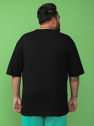 Image of Bewakoof Men's Solid Round Neck Half Sleeve Oversized T-Shirt