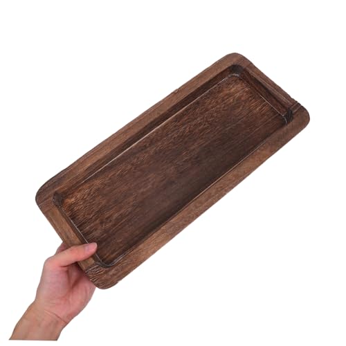 Plateau de service en bois long pour centre de table rustique et bougies