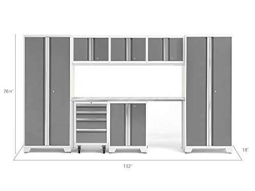 NewAge Products Bold Series White 8 Piece Set, Garage Cabinets, 54933 - Thumbnail 4