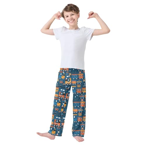 ZZXXB Lovely Train Boys Long Pants Soft Trousers Elastic Waist Kids Lounge Bottoms with Pockets S-XL2