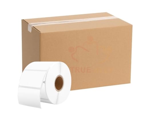 Image of True-Ally 20Pcs 38x25 Direct Thermal Barcode Label - 1.5 x 1 inch - 38mm x 25mm - 1 Ups - 1000 Labels /Roll - White Self Adhesive Sticker for Printing Barcoding (20 Rolls Per Pack (20000 Labels))