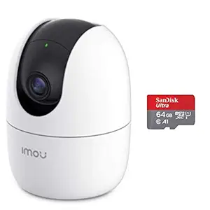 Dahua Imou 2MP 360 degree 1080P WiFi Home Security Camera with 64GB Hikvision Memory Card (for 15 Days Recording) - White