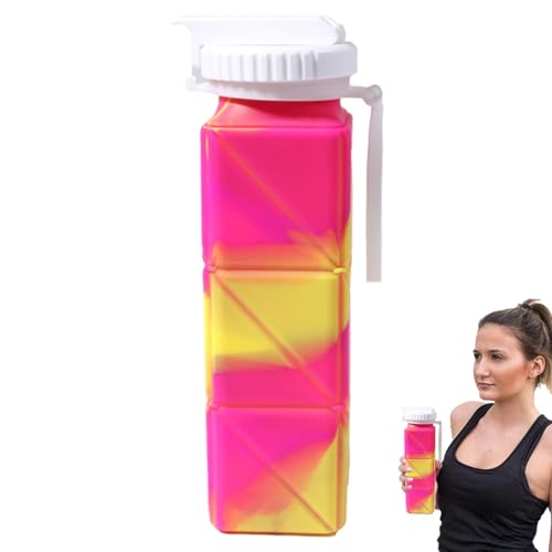 AUTOECHO Botella de agua plegable, taza plegable para viajar | Botella de agua portátil de viaje - Copa plegable de tamaño de bolsillo para al aire libre, senderismo, pesca, gimnasio