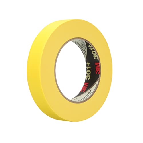 Image of 3M Performance Yellow Masking Tape 301+, High Performance Holding and Masking Tape for Automotive, Specialty Vehicle, Aerospace and Industrial Markets, 24 mm x 55 m, 5.4 mil, 36 /Case