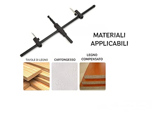 Fresa a Compasso Regolabile da 30 a 200mm per la