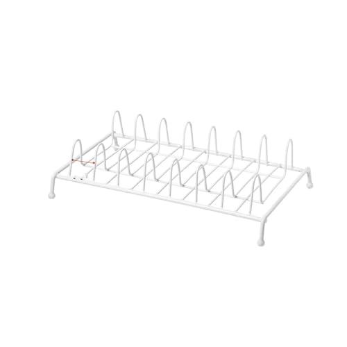 2Pcs Plate Holders Organizer, Upright Metal Dish Storage Dying Rack Dish Plate Storage Drainboard Alloy Steel Kitchen Pot Lid Holder for Cabinet Counter and Cupboard