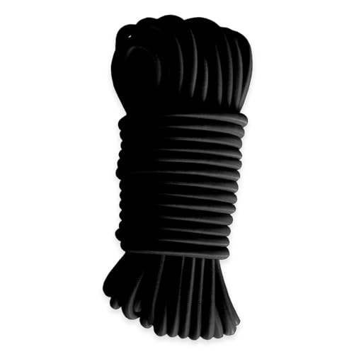TECPLAST Sandow élastique Noir 20 mètres 9SW - Qualité Pro - Tendeur pour bâche de diamètre 9 mm
