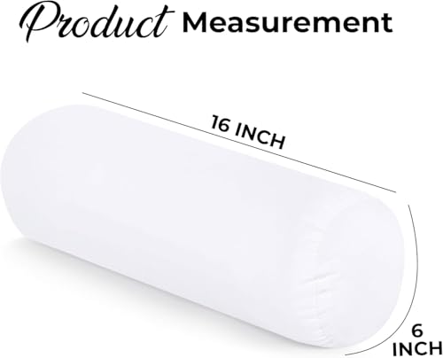 Utopia Bedding Pillow Roll (Pack of 2), 15 x 40 cm (6” x 16”) Support Pillow, Hollowfibre Bolster Cushion (White)