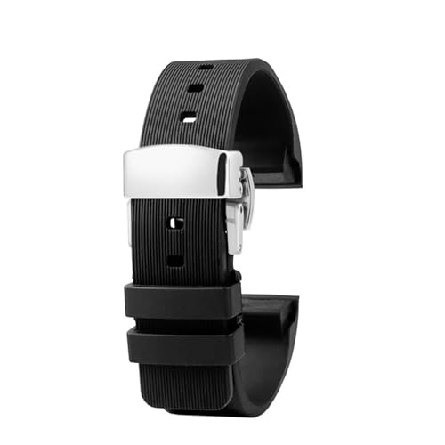 Bracelet de montre 20mm 23mm en silicone noir pour Cartier Santos 100 homme femme