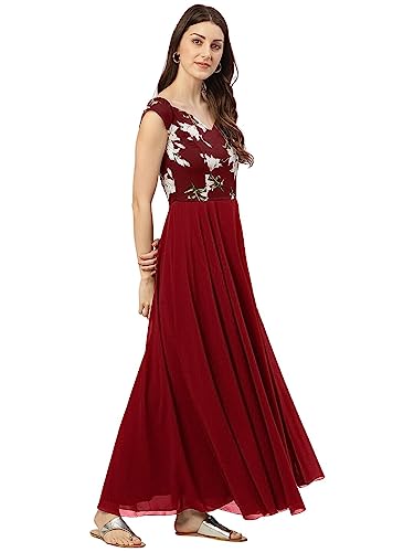 Image of Women's Black Floral Print Dress