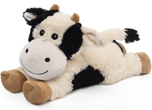 Image of Cuckool Cow Stuffed Animals, Microwavable Stuffed Animals Adorable Fluffy Cow Plush for Warmth & Comfort, Heatable Coolable Lavender Scent Toys, Cute Soft Plushies Cow Gift for Kids Boys Girls & Adult