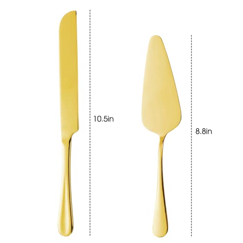 Ervilo Cake Serving Set, Cake Pie Pastry Servers, Stainless Steel Cake Knife And Server Set Perfect For Birthday, Wedding, Parties And Events (Gold Serving Set) #TOP4