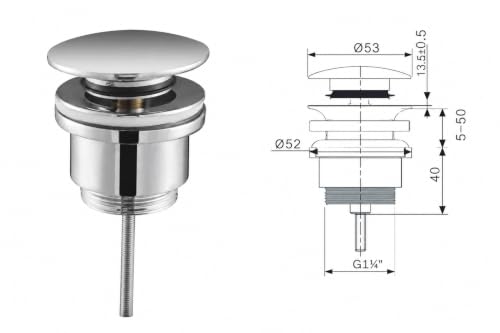 Miniatura 4 de Imex - Valvula De Click Clack Apta Para Lavabos Y Bides, Desagüe Lavabo Fácil Instalación Tapones De Desagüe Lavabo, Universal Con O Sin Rebosadero, Pop-Up Acero Cepillado - Vcc012