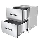 outdoor kitchen drawers bbq drawers for outdoor grill station 14 w x 15 h x 23 d stainless steel built in cabinet with handle weatherproof and durable storage for bbq accessories and trash