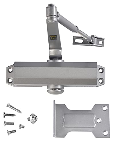 Lynn Hardware Light/Medium Duty Residential/Light Commercial Door Closer - Dc5003 Surface Mounted, Cast Aluminum Door Closer, Adjustable Closing, Grade 2 & Ul 3 Hour Fire Rated - Us26D Aluminum #TOP6