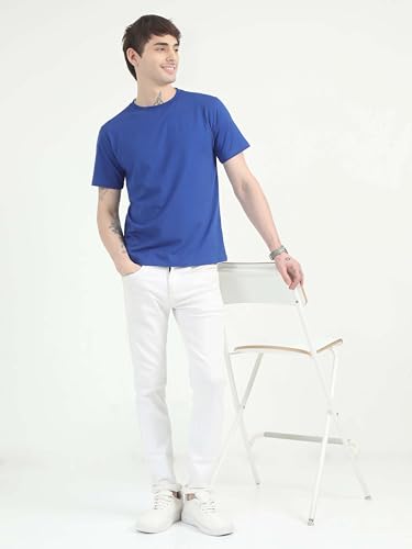 Image of Men's Plain Cotton Crew Neck T-Shirt Regular Fit Short Sleeve Tee