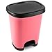 CABLEPELADO Cubo Basura plastico Moderno Apertura Pedal 27 litros - Cubo Reciclar - Cubo con Pedal 27L- PP5 - plástico Resistente Color Rosa claro