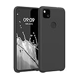 kwmobile TPU Silicone Case Compatible with Google Pixel 4a - Case Slim Phone Cover with Soft Finish - Black Matte