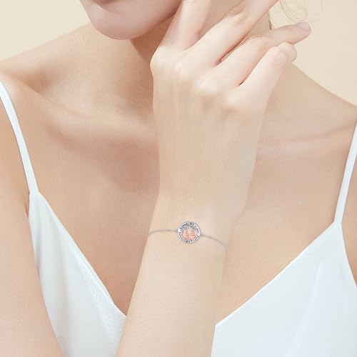 Women Bracelet 925 Sterling Silver Adjustable Link Bracelets with Cute Charm Bracelet Gifts for Women Birthday Mother's Day 7+2 inch3