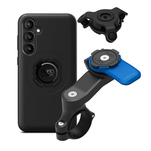 Image of Quad Lock Motorcycle Handlebar Mount Kit with Vibration Dampener and MAG Phone Case for Samsung Galaxy S23 FE