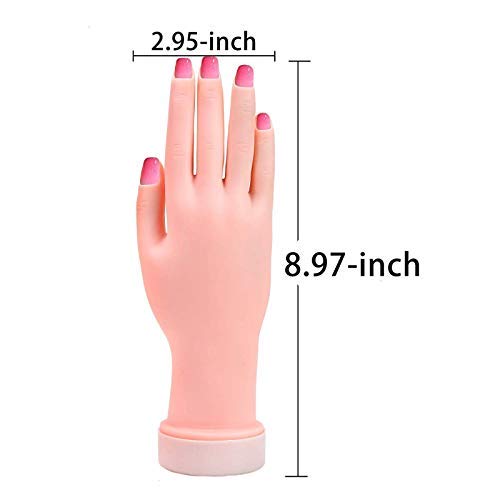 Timoo Nail Practice Hand, Soft & Flexible Fake Mannequin Hand for Nail Art Training (1 Pcs)