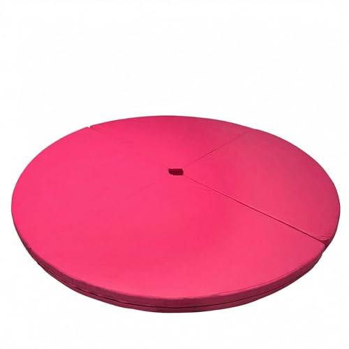 ActiveTrail Pole Dance Crash Mat 59 Folding Safety Mat for Home Spinning Round Pole Dance Mat with 3 Thick EPE Foam and PU Cover Pink