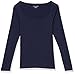 Amazon Essentials Women's Slim-Fit Long Sleeve Square Neck T-Shirt, Navy, Small