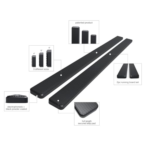 Estribo de aluminio negro para Ford Expedition 2018-2023 SUV 4 puertas miniatura 3