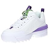 Fila Disruptor T Wmn, Zapatillas Mujer, White Electric Purple, 37 EU Estrecho