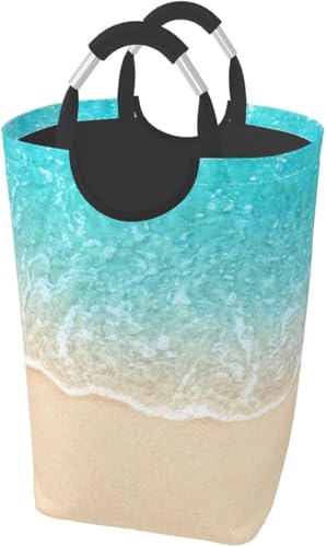 海 ハワイ 砂浜 折りたたみ収納ランドリーボックス 折りたたみ丸型収納ボックス