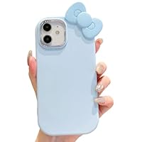 Compatible with iPhone 11 Case, Cute 3D Bowknot Case, Soft Silicone Shockproof Protective Phone Cover for Women Girls & Girls Kids (Blue, for iPhone 11)
