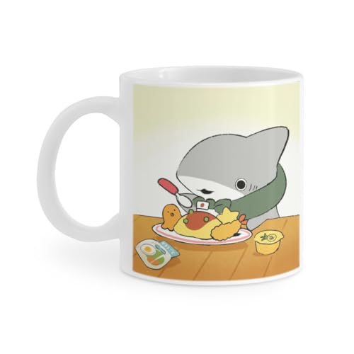 おでかけ マグカップ こザメ コーヒーカップ カップ コップ かわいい プレゼント 人気 耐熱 陶器 萌え グッズ 子ザメちゃん ザメ 漫画 アニメのサムネイル