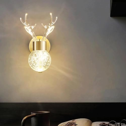 Lámpara de pared LED cristal blanco cálido 3000K dorada 7