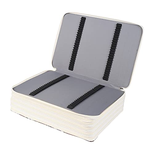 Image of 500 Slots Colored Pencil Case with Zipper Closure Large Capacity Retro Style Element Pattern Pencils Bag Waterproof 840D PVC Fabric Pen Organizer Storage Holder for Artist (Brown Compasses)
