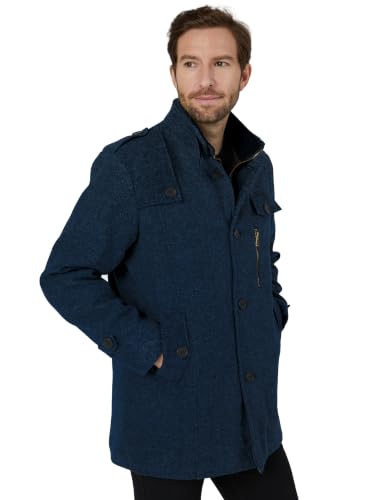 Image of Wantdo Men's Wool Blend Jacket Stand Collar Windproof Pea Coat