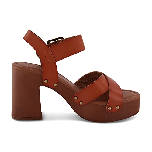 Dunes Women's Patsy Faux Wood Sandal +Comfort Foam & LiteSole Technology, Wide Widths Available4