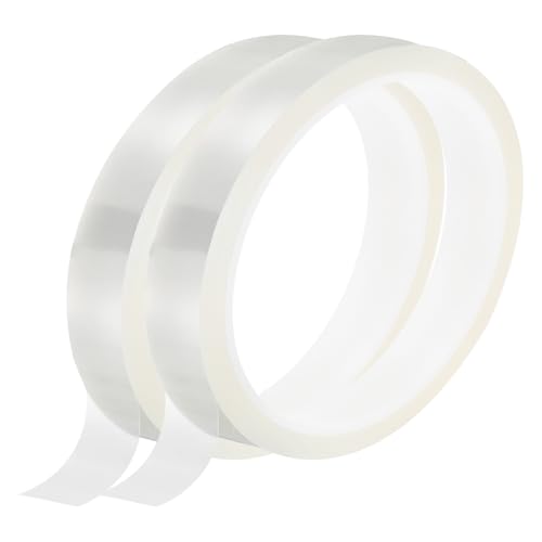 Image of uxcell Clear Heat Tape, 2 Rolls 20mmx33m 108ft High Temperature Heat Resistant Tape for Sublimation,Heat Vinyl Press,Heat Transfer, Circuit Board, No Residue