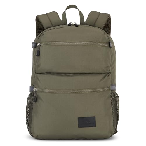 Image of High Sierra Everclass Backpack - Travel or Work Laptop Bookbag with 360 Reflectivity, Dual Water Bottle Pockets & Fits Laptops Up To 15.6 inch, One Size, Olive