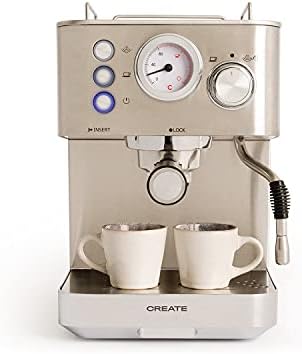 CREATE / THERA CLASSIC/Cafetera Express Semiatuomática / 20 bares, para café molido y monodosis E.S.E 55 mm, depósito de 1,25 litros, 1100W