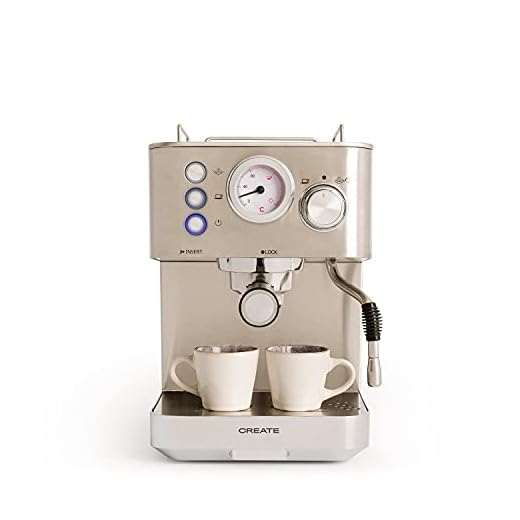 CREATE / THERA CLASSIC/Cafetera Express Semiatuomática / 20 bares, para café molido y monodosis E.S.E 55 mm, depósito de 1,25 litros, 1100W