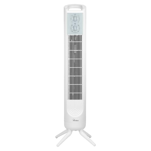 Ardes - Ventilateur Colonne AR5T802 ELEVATE, Hauteur 81 cm, Oscillation Automatique, Panneau de Commande, 3 Intensités, Minuterie de 120 Minutes, Blanc
